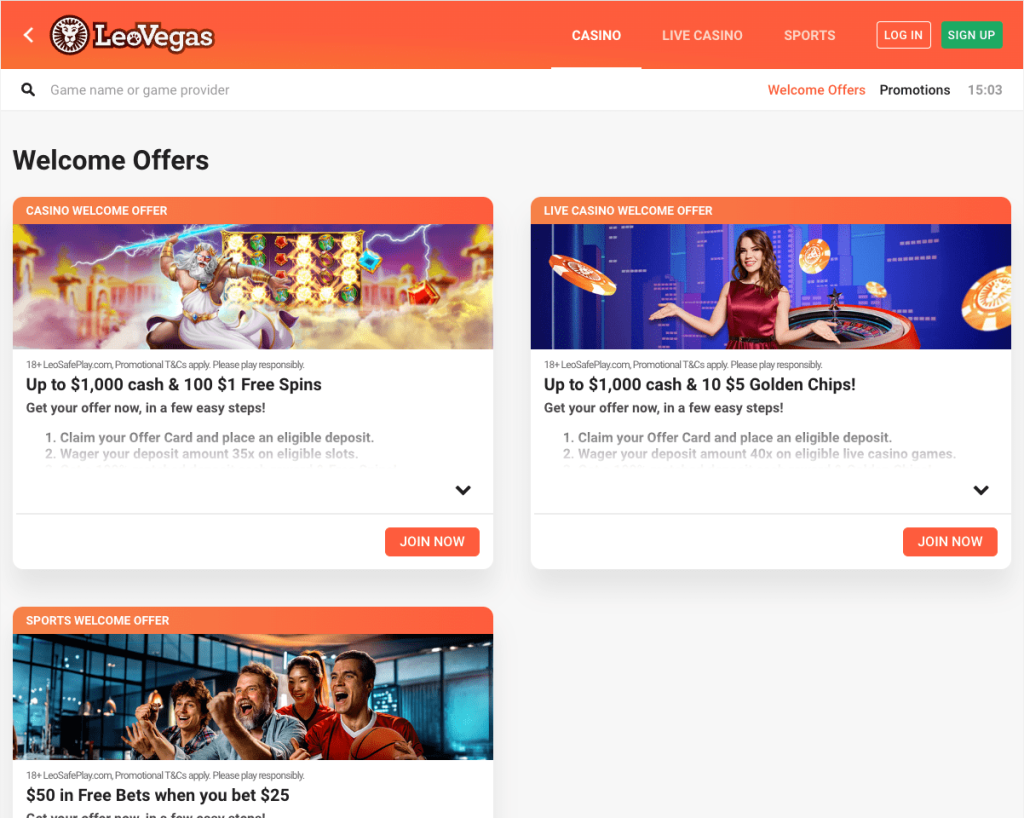 Leovegas Casino Bonuses