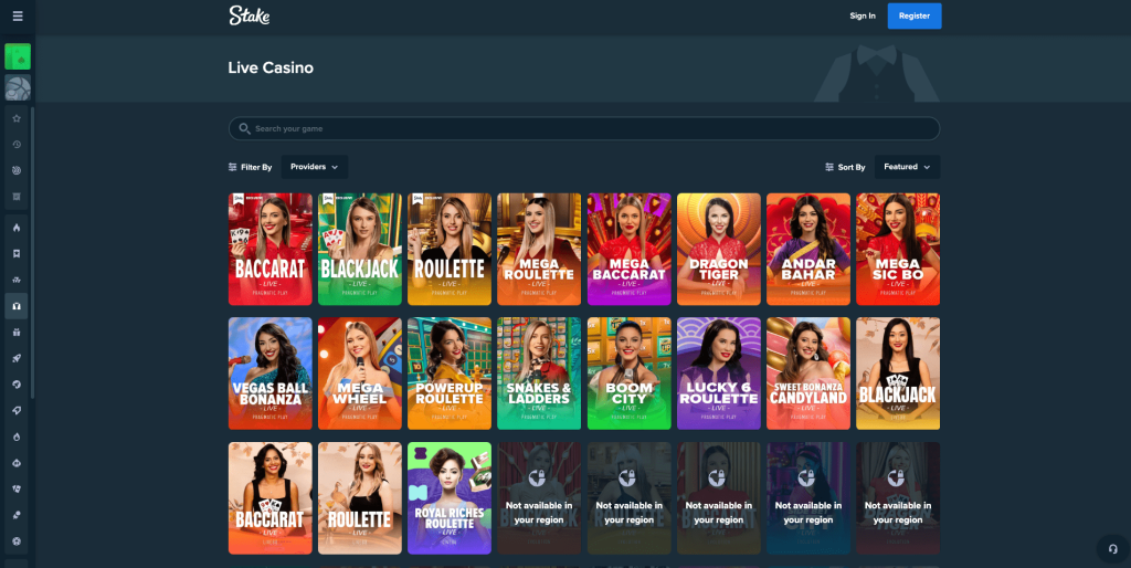 Stake Casino live games
