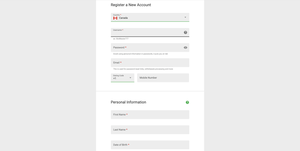 Ruby Fortune Registration