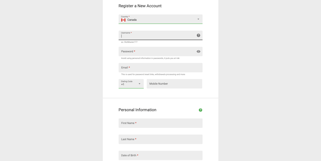 JackpotCity Registration