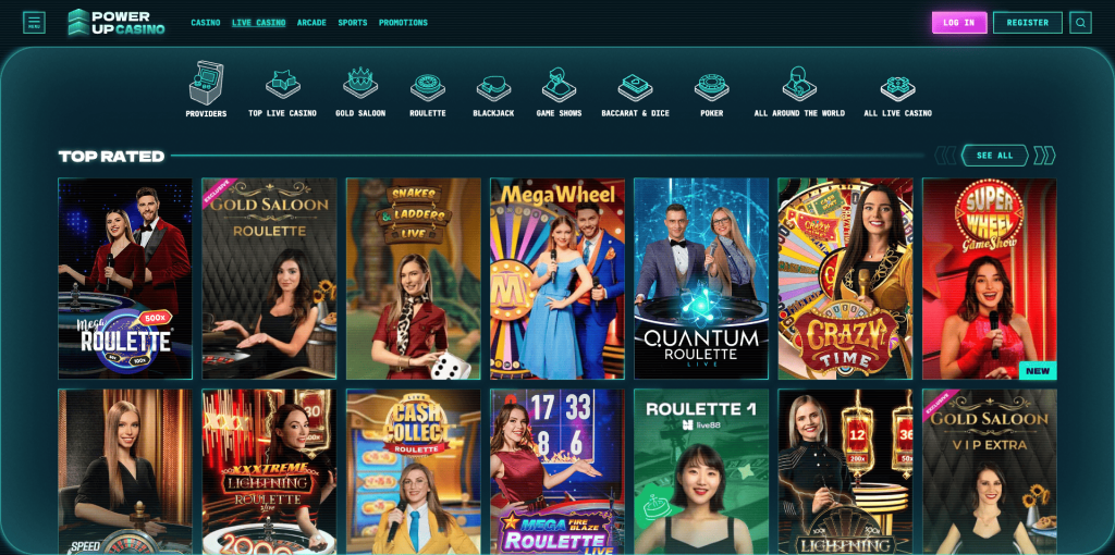 PowerUp Casino Live games
