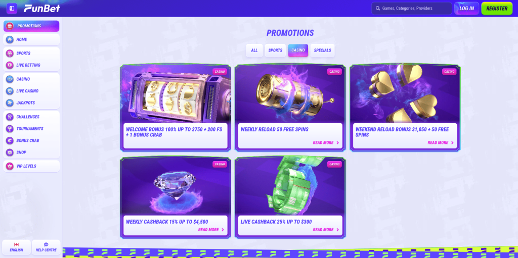 Funbet Casino Bonuses