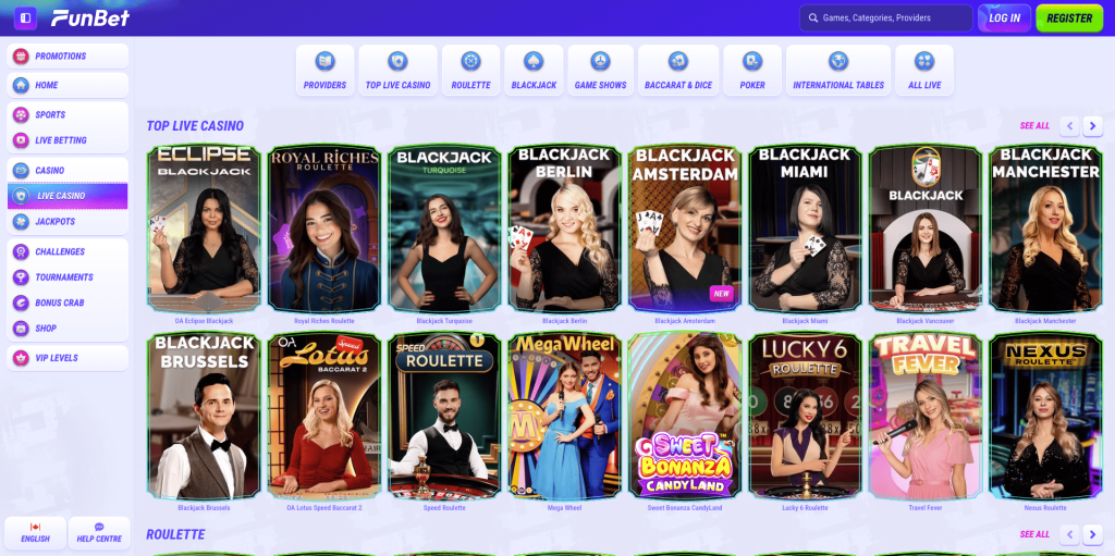 Funbet Casino Live Games