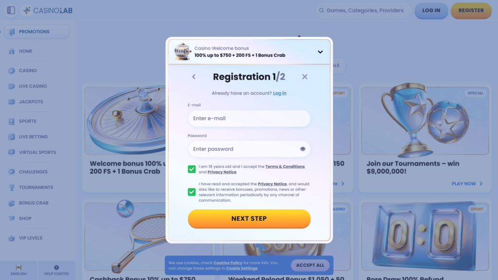 Casinolab casino registration