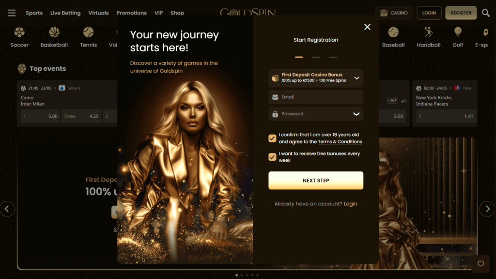 Goldspin casino registration