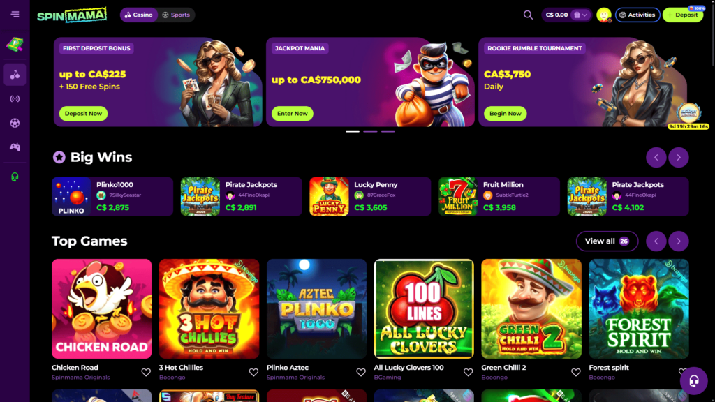 Spinmama casino Canada