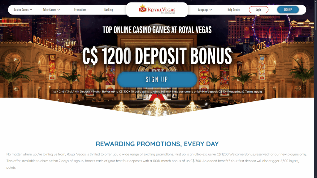 Royal Vegas casino bonuses