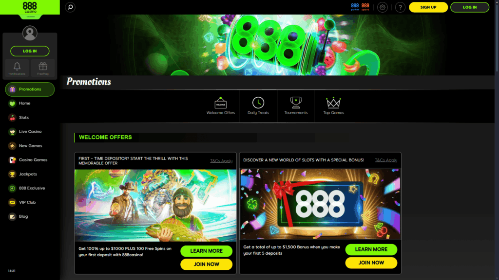 888 casino bonuses