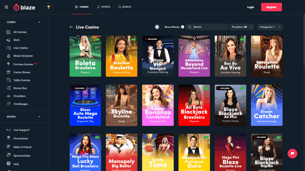 Blaze casino bonuses