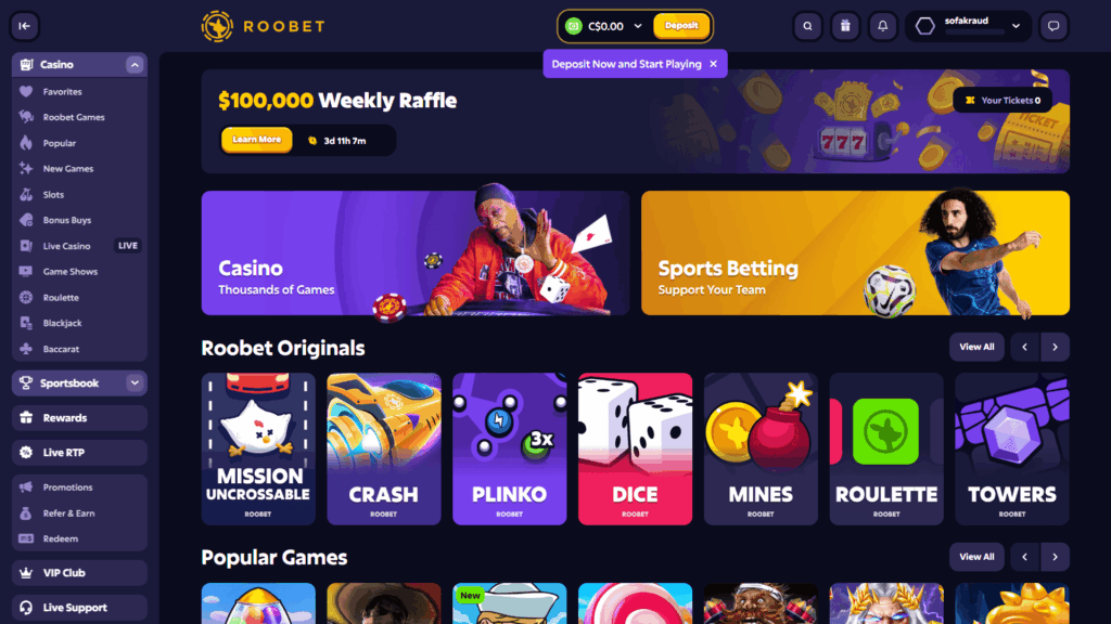 Roobet casino Canada