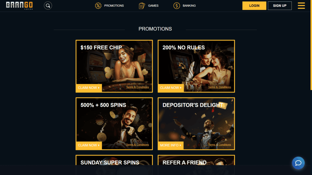 Brango casino bonuses