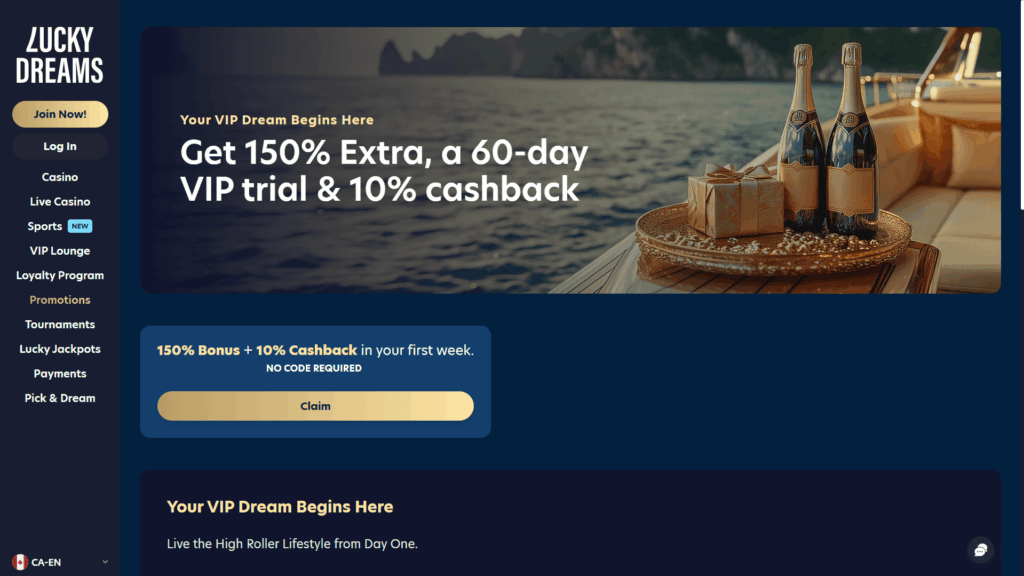 Lucky Dreams casino bonuses