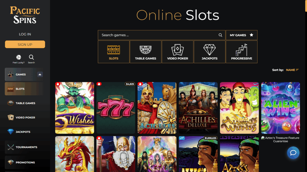 Pacific Spins casino slots