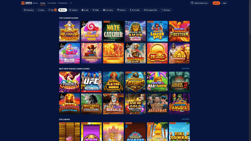 Sports Interaction casino slots