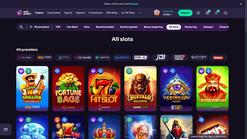 Win Spirit casino slots