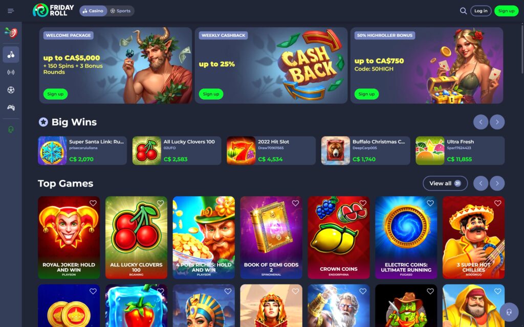Fridayroll casino Canada