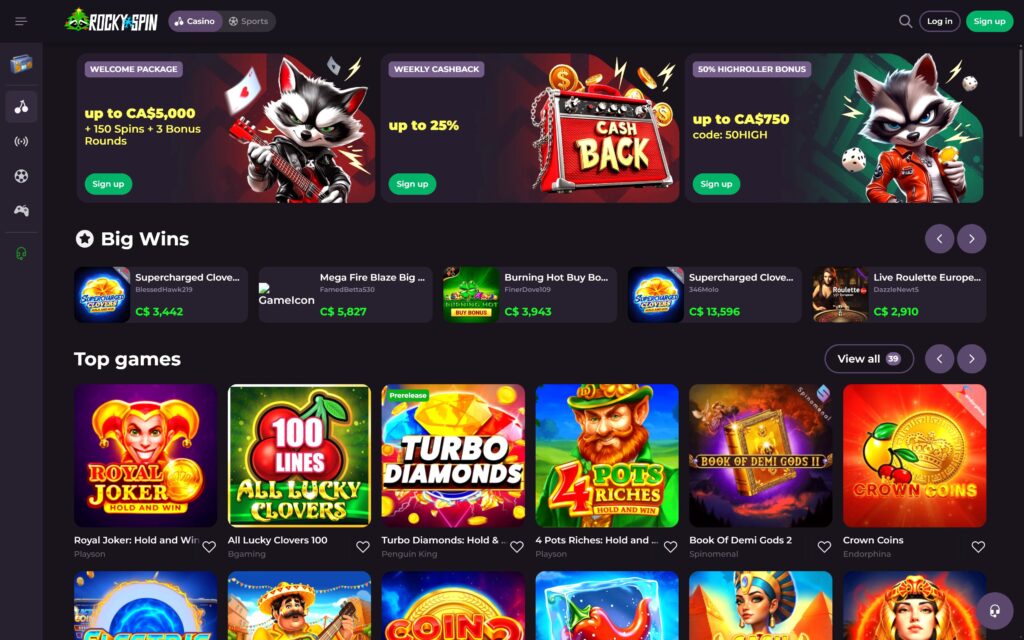 Rockyspin casino Canada