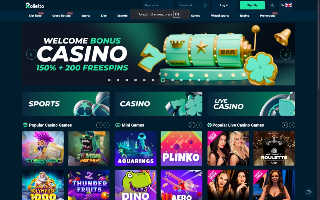 Rolletto casino Canada