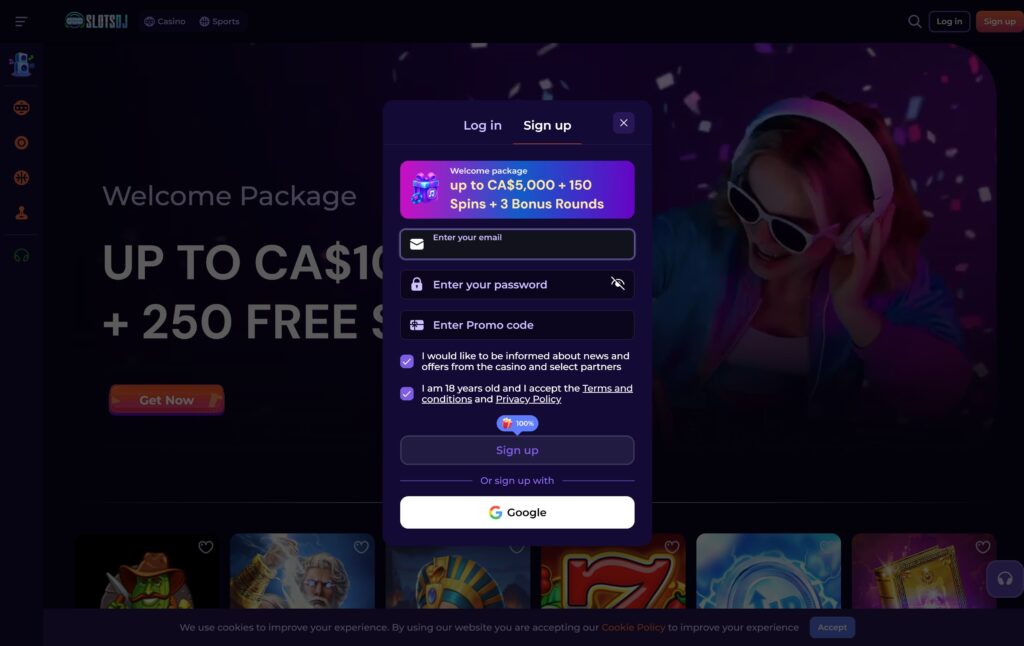 SlotsDJ casino registration