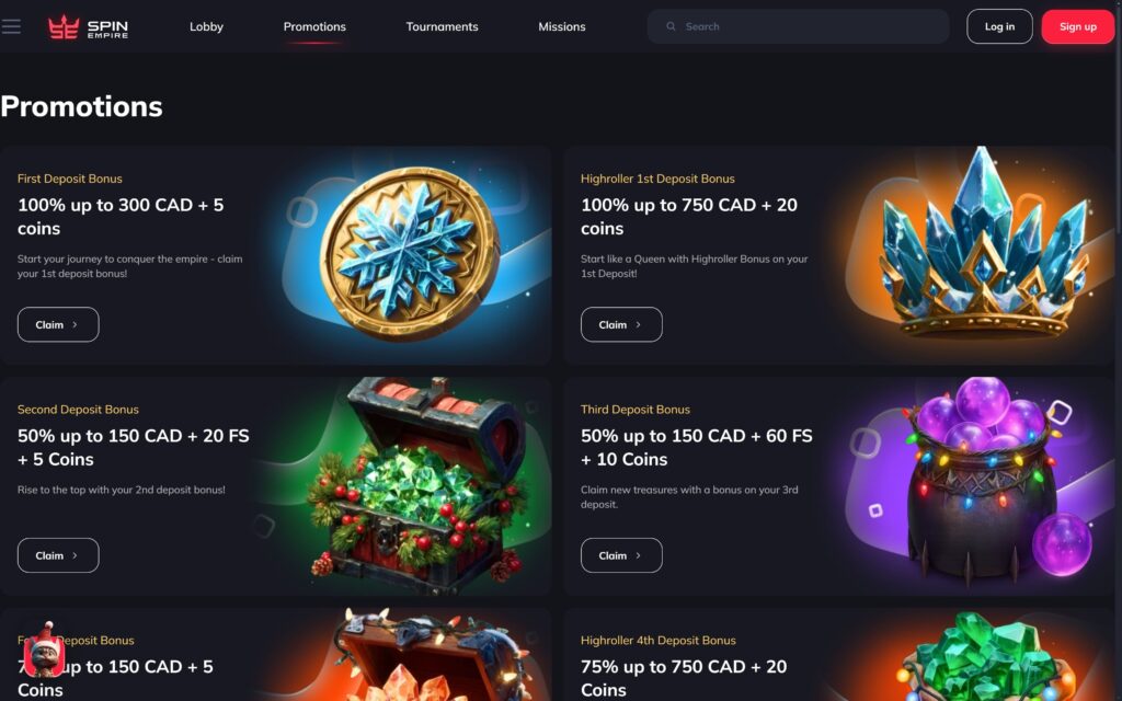 Spin Empire casino bonuses