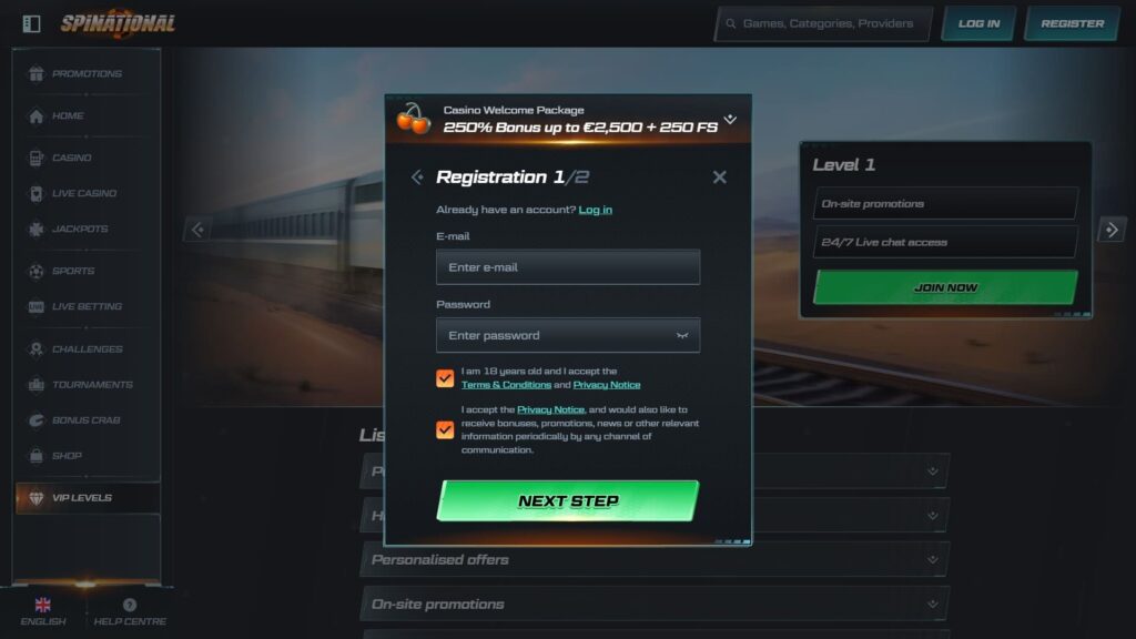 Spinational casino registration