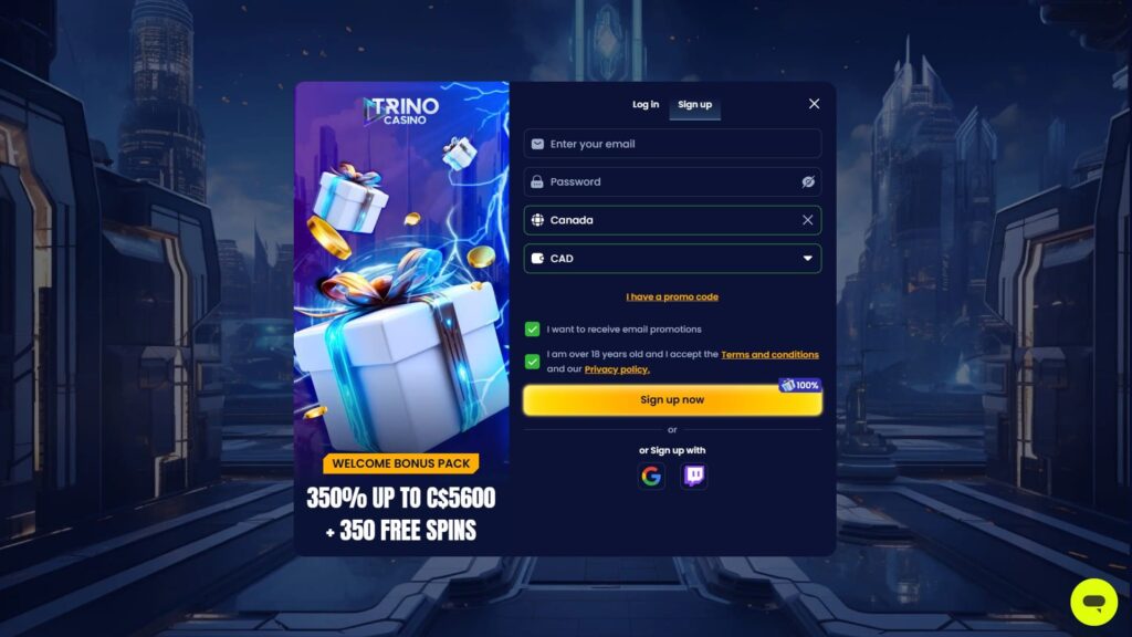 Trino casino registration