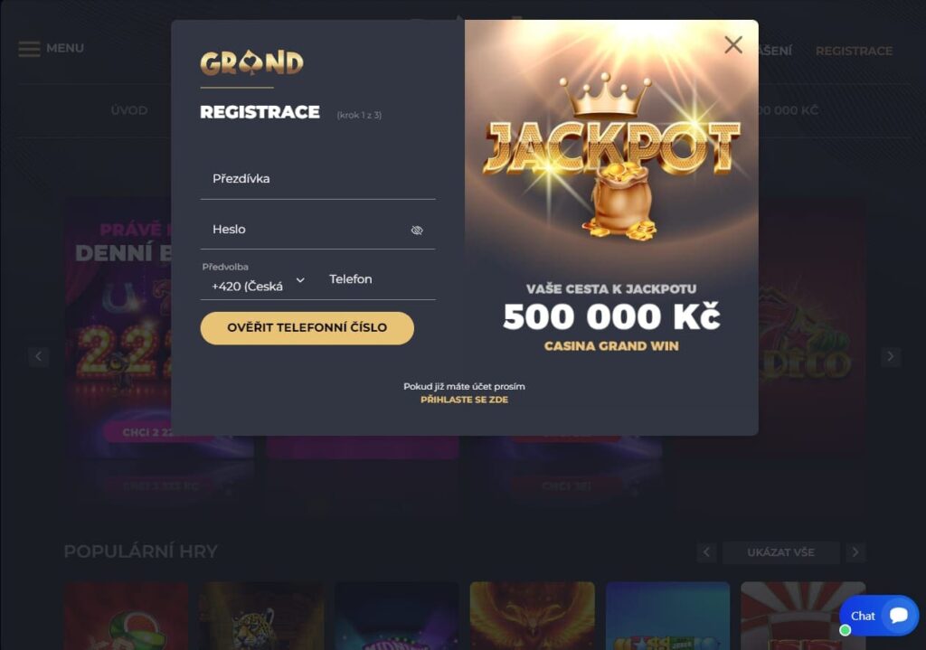 Grandwin Casino Registrace