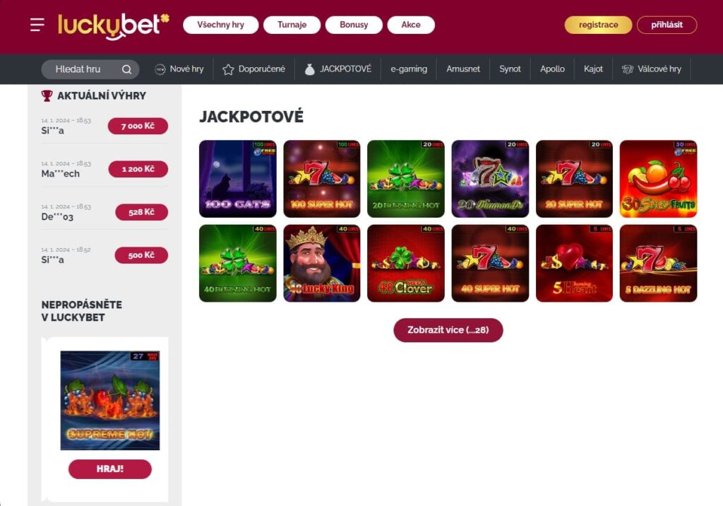 Luckybet Casino hry