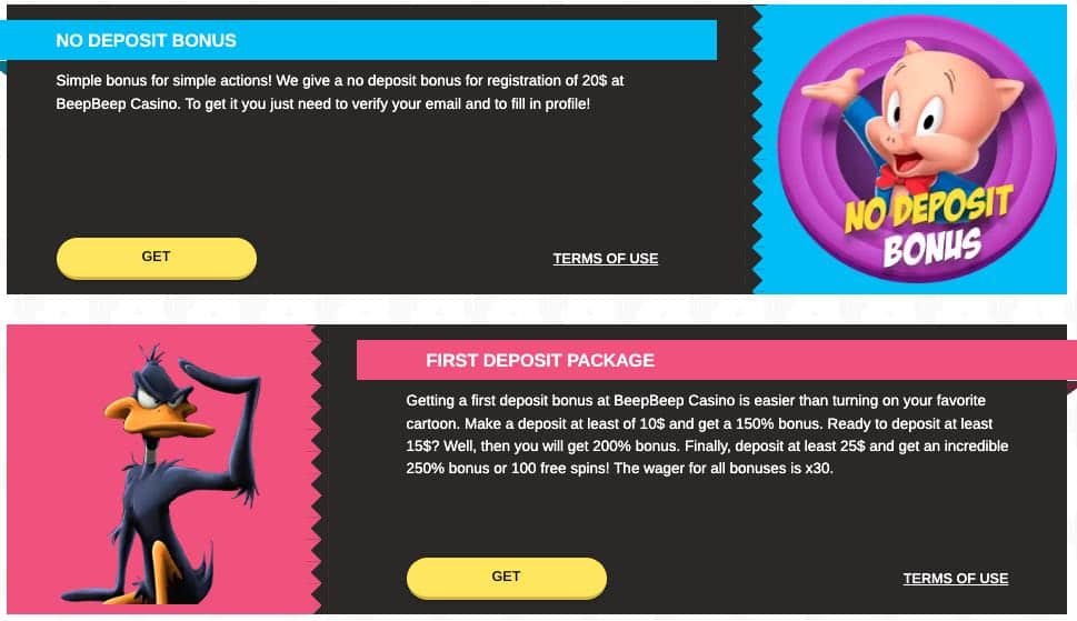 Beep Beep casino bonusy