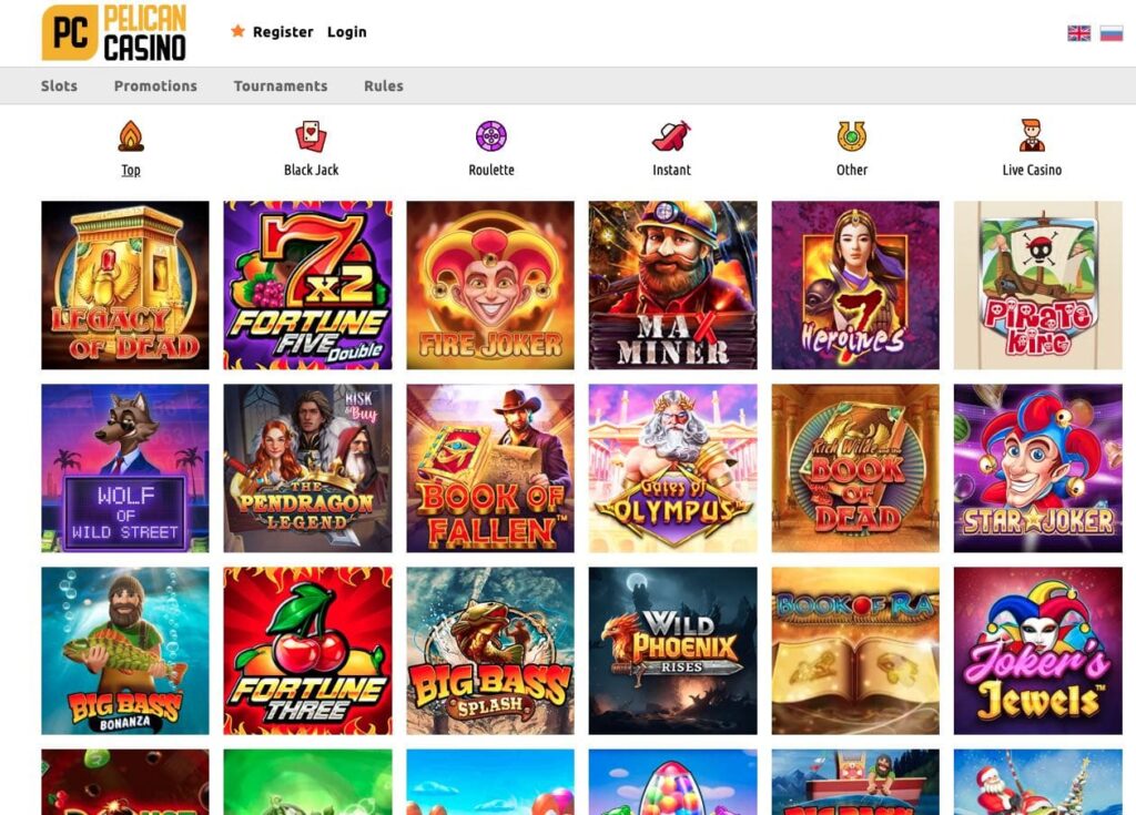 Pelican kasino sloty