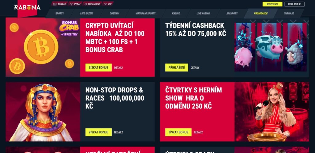 Rabona kasino bonusy