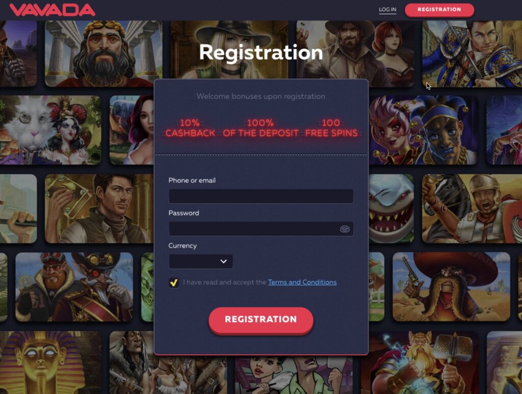 Vavada casino registrace