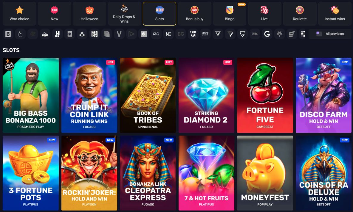 WooCasino hrací automaty