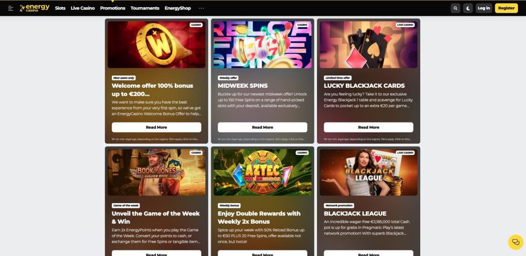 Energy kasino bonusy