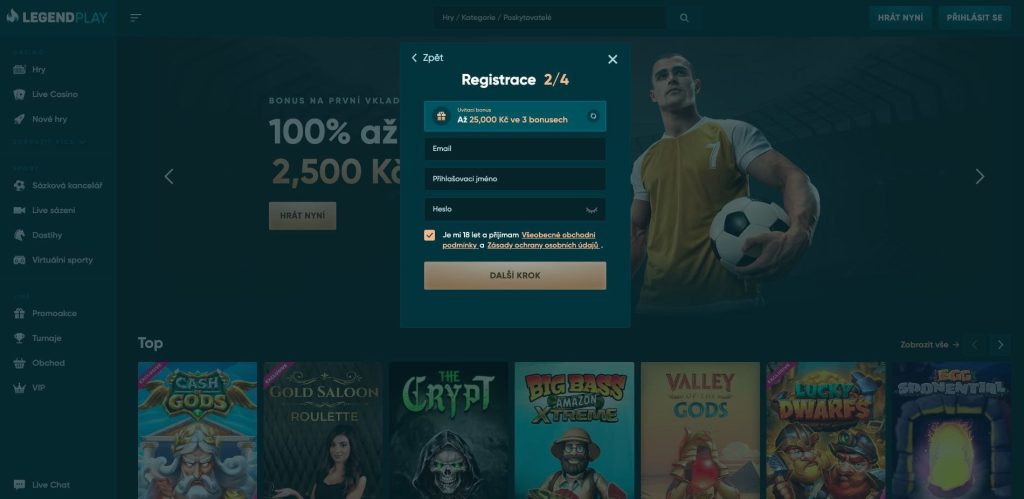 LegendPlay casino registrace