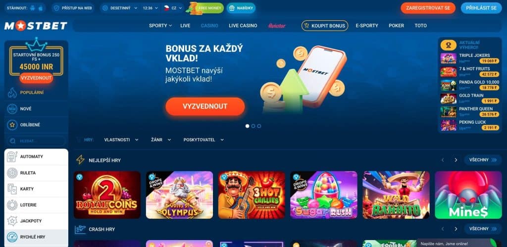 Mostbet casino oficiální stránka