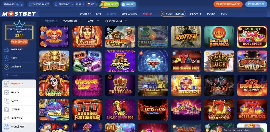 Mostbet casino sloty