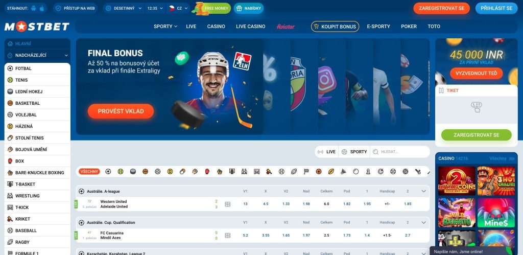 Mostbet sportovní sázení