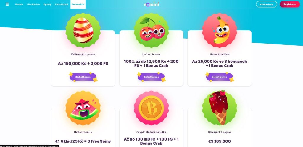 Nomini kasino bonusy