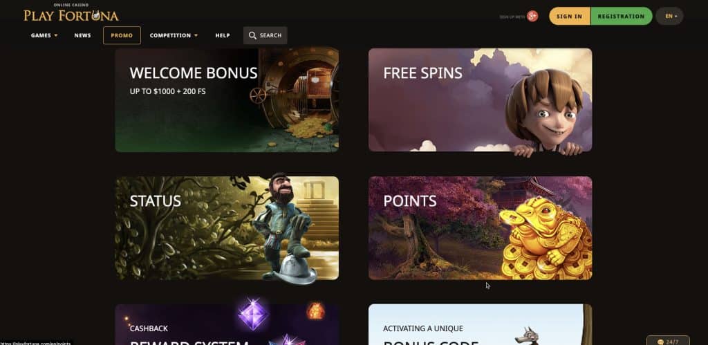 Playfortuna kasino bonusy