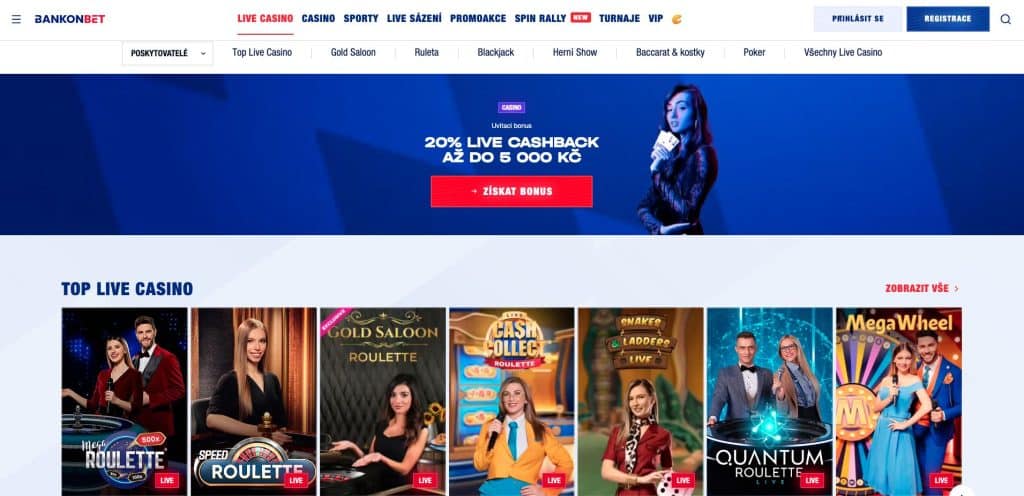 Bankonbet casino s živými dealery