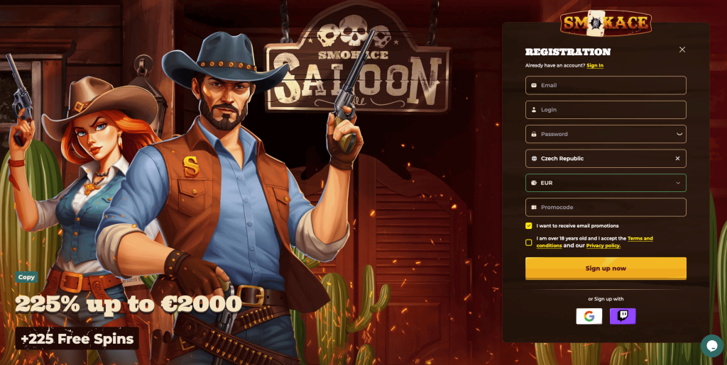 Smokace casino registrace