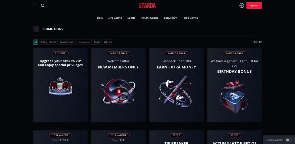 Starda casino bonusy