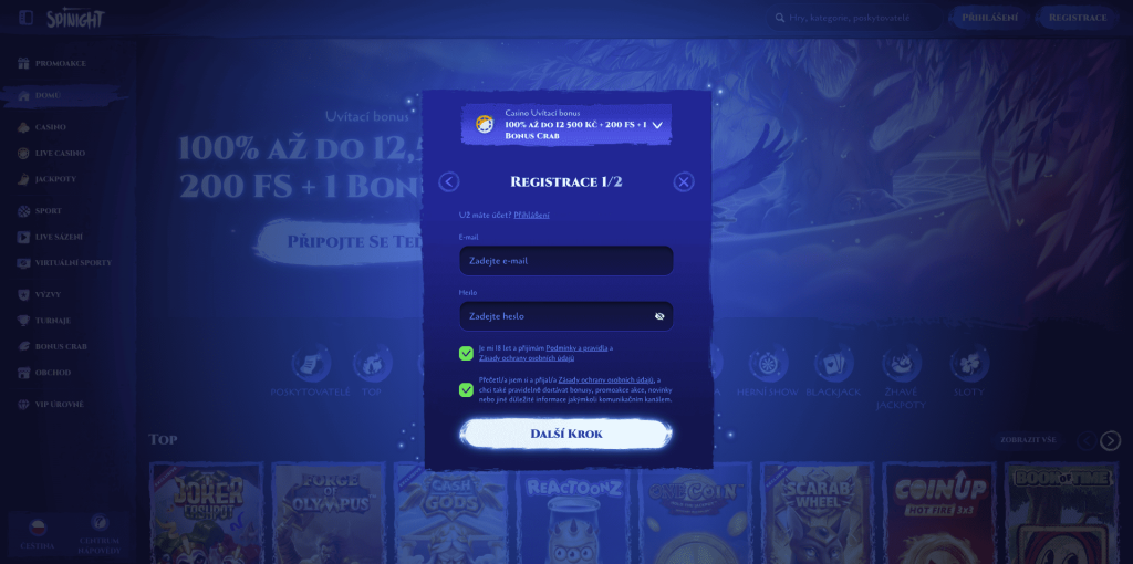 Spinight casino registrace