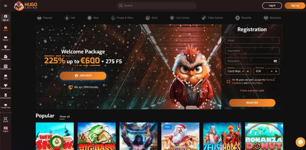 Hugo casino registrace