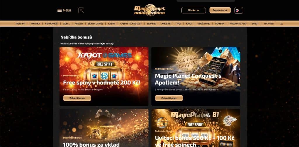 MagicPlanet casino bonusy