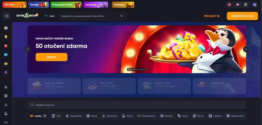 Spinarium casino Česká republika