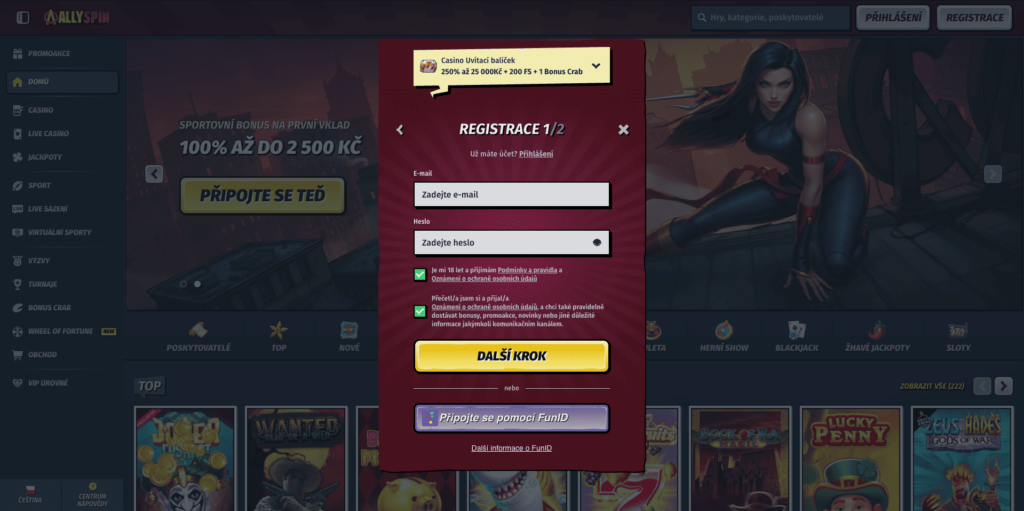 AllySpin casino registrace