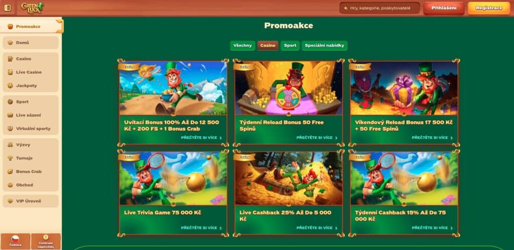 GreenLuck casino bonusy