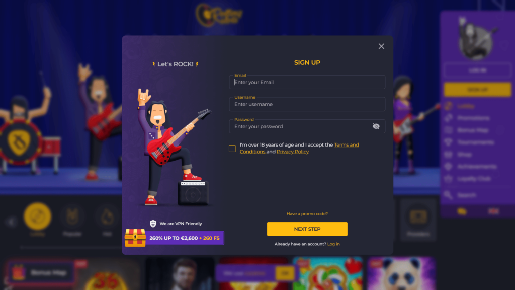 Rolling Slots casino registrace